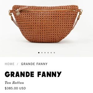 Clare V Grande Fanny in tan rattan